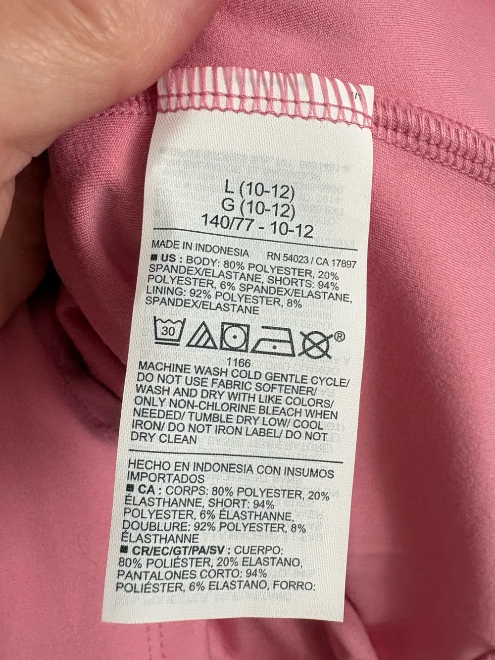 Old Navy Girls Active StudioSmooth Dress Size L 10-12 Pink Built In Shorts NWT